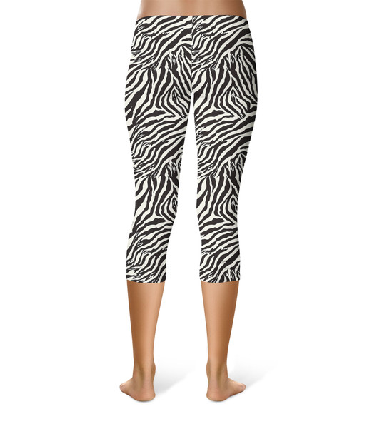 Sport Capri Leggings - Animal Print - Zebra