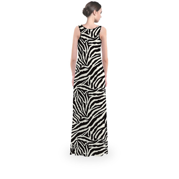 Flared Maxi Dress - Animal Print - Zebra