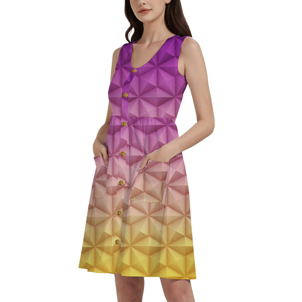 Button Front Pocket Dress - Epcot Spaceship Earth