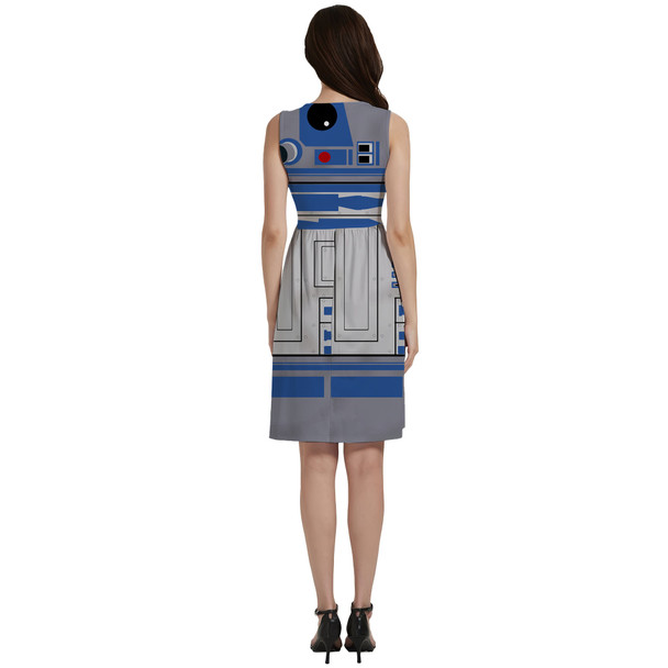 Button Front Pocket Dress - Little Blue Droid