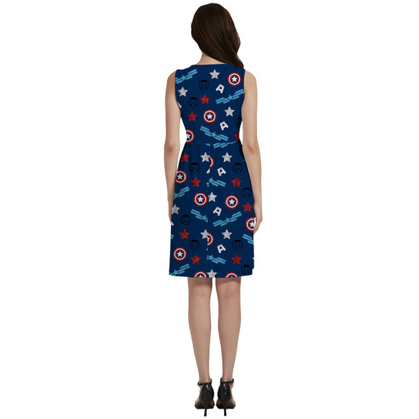 Button Front Pocket Dress - American Superhero