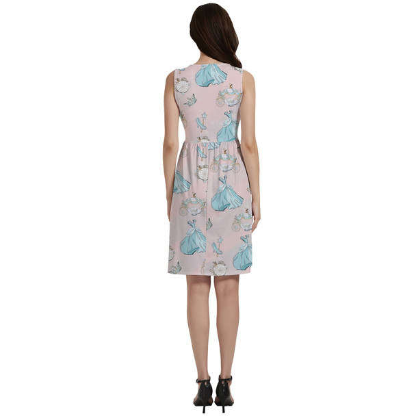 Button Front Pocket Dress - Almost Midnight Cinderella Inspired