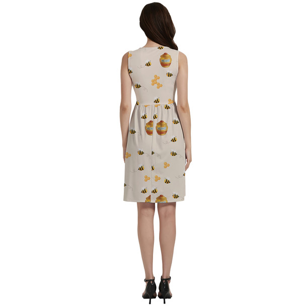 Button Front Pocket Dress - Hunny Pots Winnie The Pooh Inspired