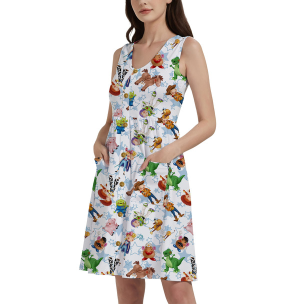 Button Front Pocket Dress - Toy Story Friends