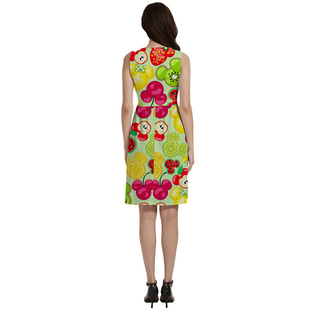 Button Front Pocket Dress - Mickey's Fruit Fiesta