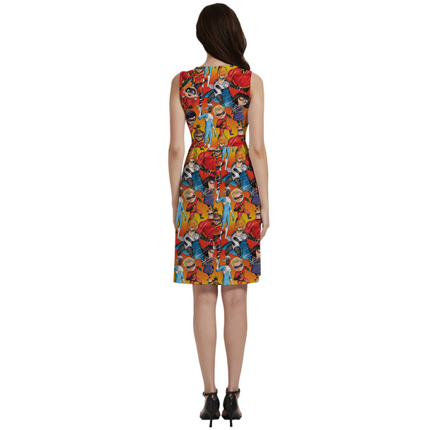 Button Front Pocket Dress - The Incredibles Sketched