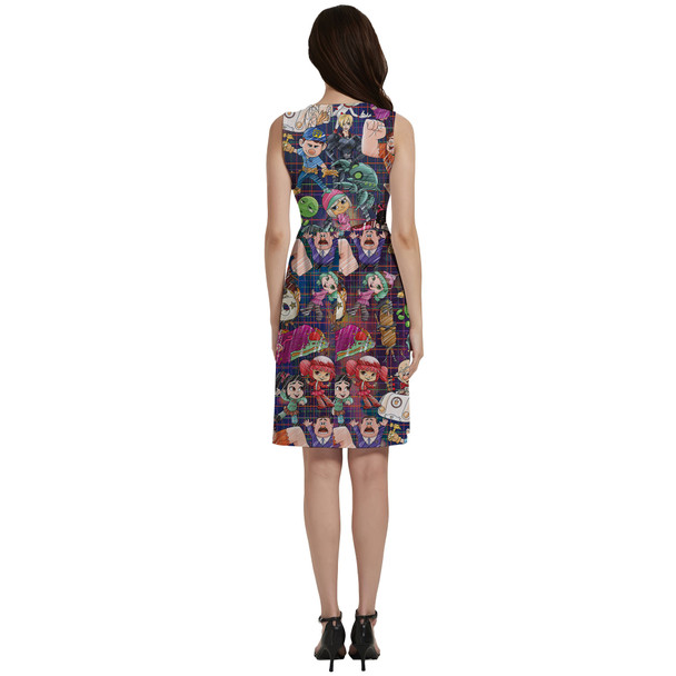 Button Front Pocket Dress - Wreck It Ralph Sketched