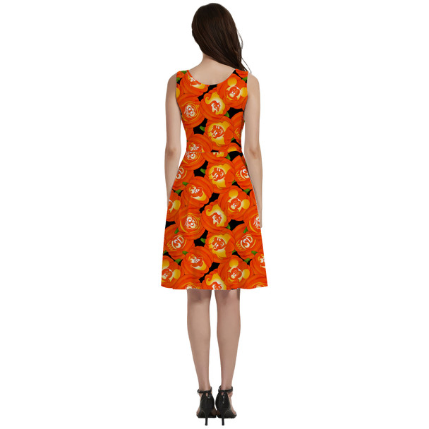 V-Neck Pocket Skater Dress - Disney Carved Pumpkins
