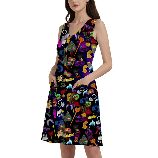 Button Front Pocket Dress - Disney Villain Icons