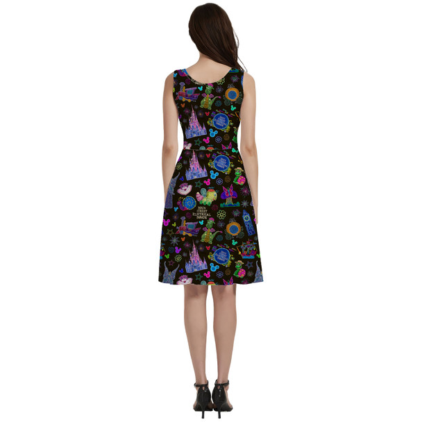 V-Neck Pocket Skater Dress - Main Street Electrical Parade