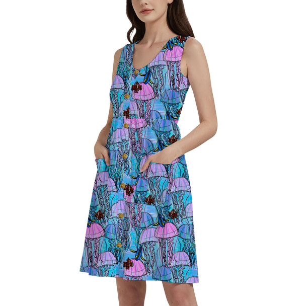 Button Front Pocket Dress - Jellyfish Jumping