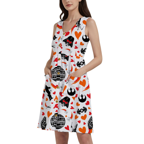 Button Front Pocket Dress - Star Wars In Love