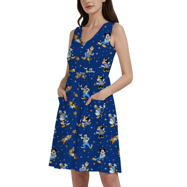 Button Front Pocket Dress - 50th Anniversary Fancy Outfits