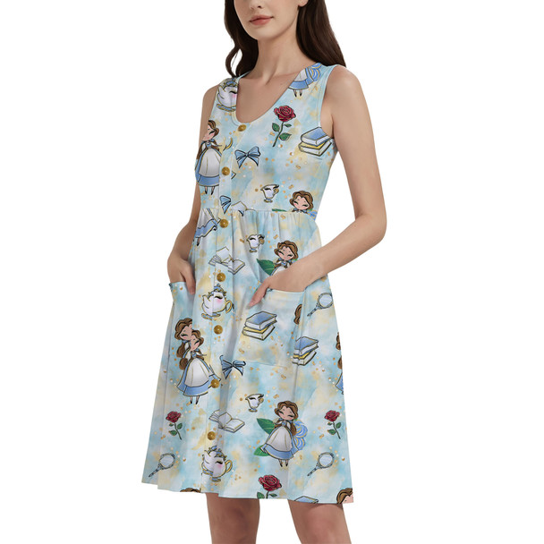 Button Front Pocket Dress - Whimsical Belle