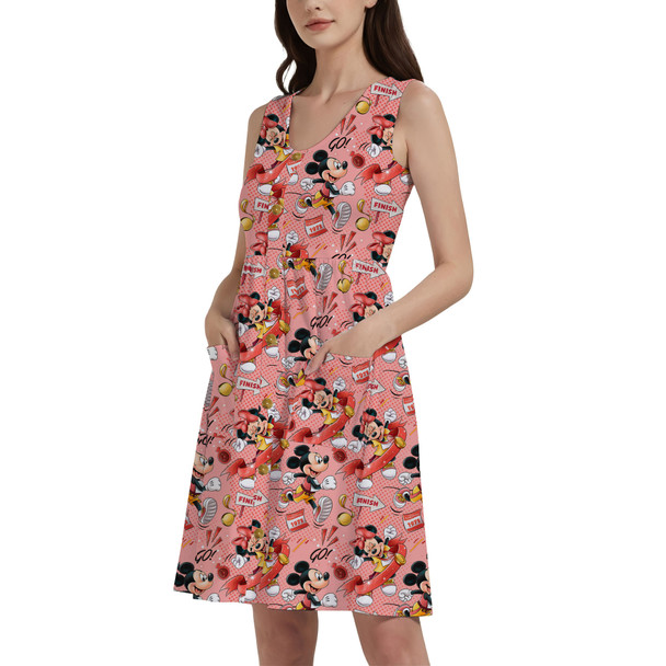 Button Front Pocket Dress - Mickey and Minnie Marathon RunDisney Inspired