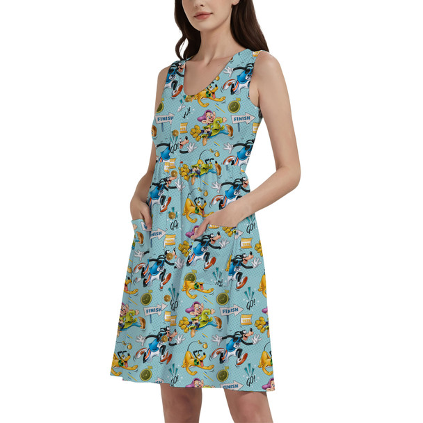Button Front Pocket Dress - Dopey's Challenge RunDisney Inspired
