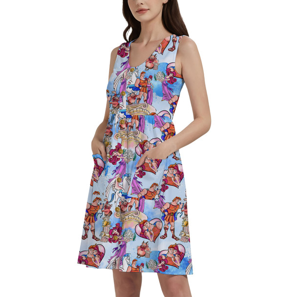 Button Front Pocket Dress - I Won't Say I'm In Love Hercules Inspired