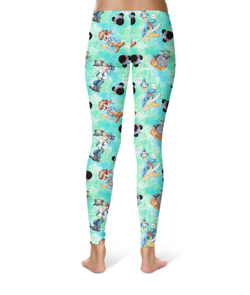 Sport Leggings - Mickey Donald Goofy Pirate Crew