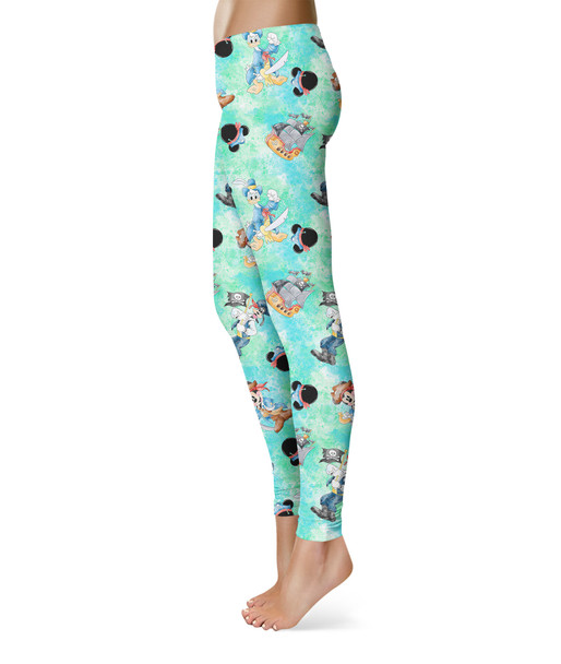 Sport Leggings - Mickey Donald Goofy Pirate Crew