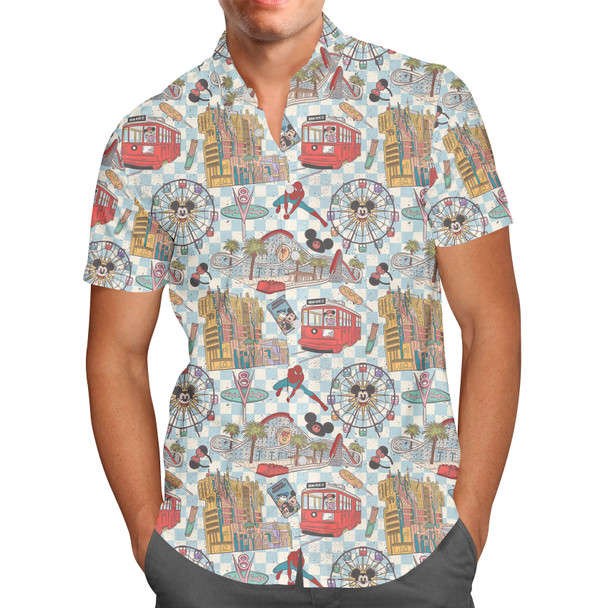 Men's Button Down Short Sleeve Shirt - Revamped California Adventure