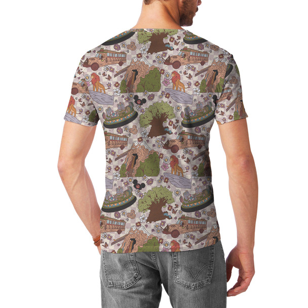 Men's Cotton Blend T-Shirt - Hand Drawn Animal Kingdom