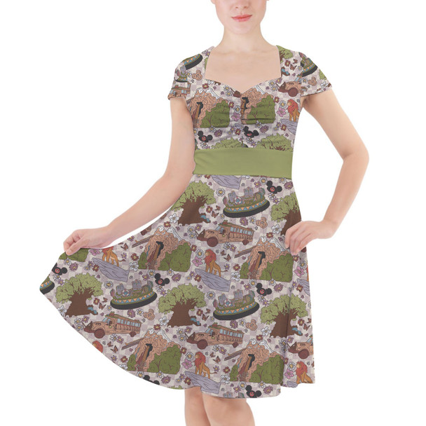 Sweetheart Midi Dress - Hand Drawn Animal Kingdom