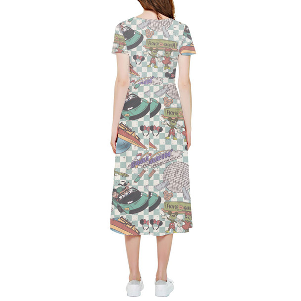 High Low Midi Dress - Hand Drawn Epcot