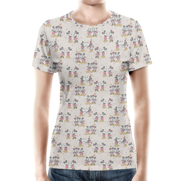 Women's Cotton Blend T-Shirt - Retro Mickey & Minnie