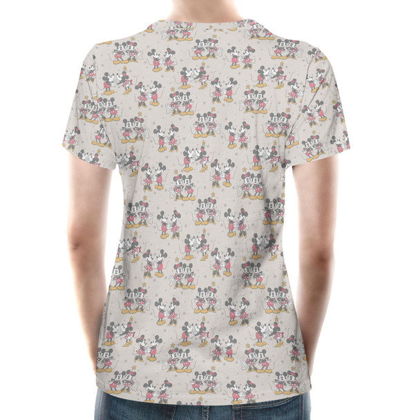 Women's Cotton Blend T-Shirt - Retro Mickey & Minnie