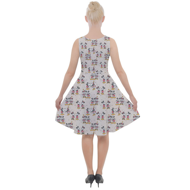 Skater Dress with Pockets - Retro Mickey & Minnie