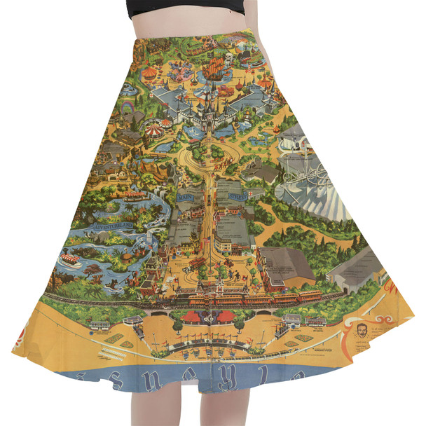 A-Line Pocket Skirt - Disneyland Vintage Map