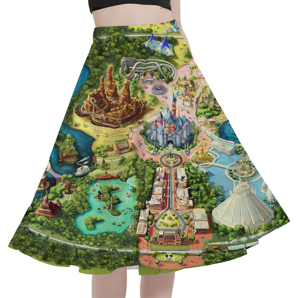 A-Line Pocket Skirt - Disneyland Colorful Map