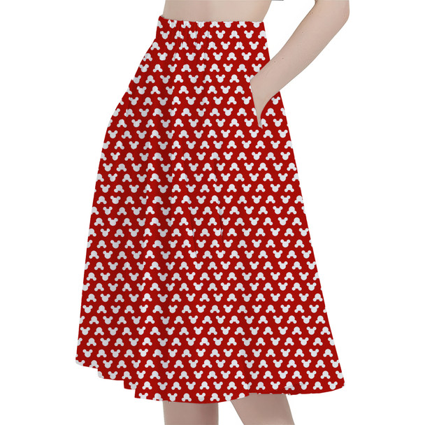 A-Line Pocket Skirt - Mouse Ears Polka Dots