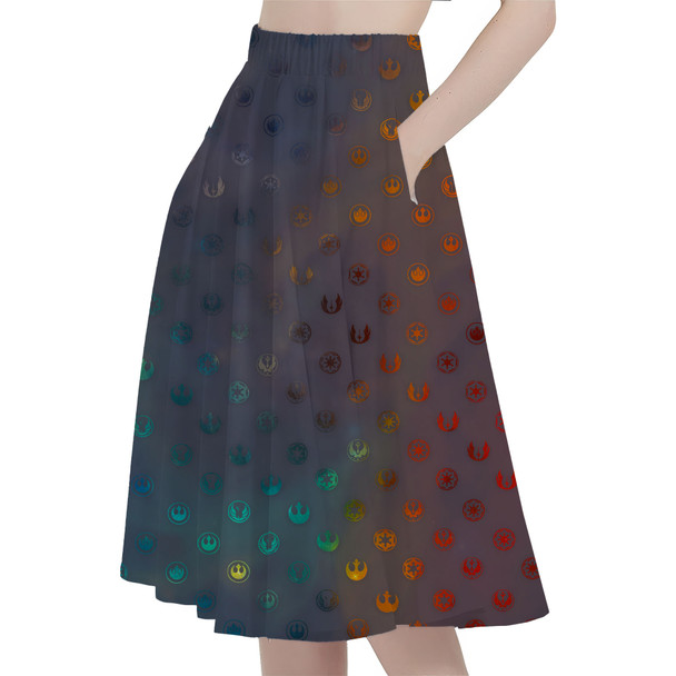 A-Line Pocket Skirt - Galaxy Far Away