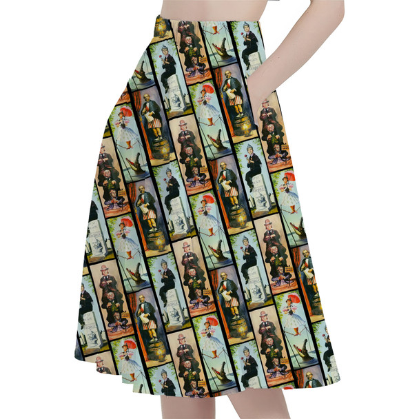 A-Line Pocket Skirt - Haunted Mansion Stretch Paintings