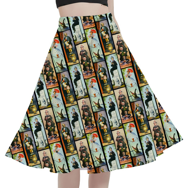 A-Line Pocket Skirt - Haunted Mansion Stretch Paintings