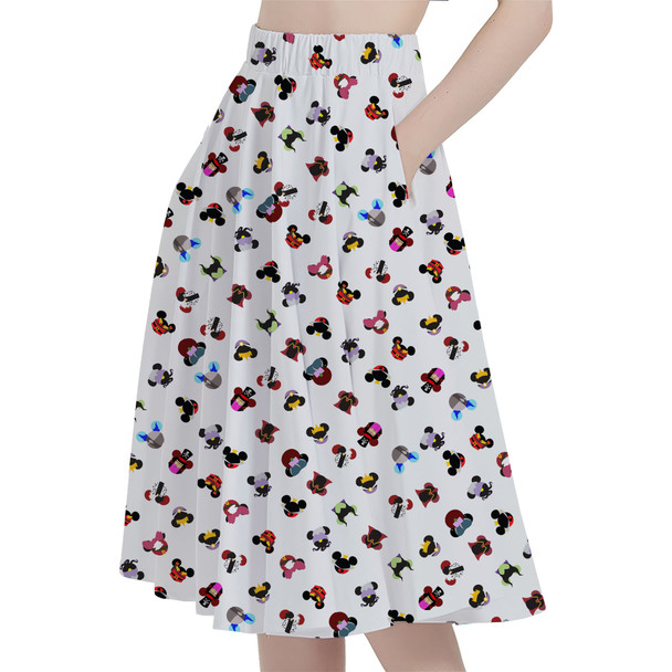 A-Line Pocket Skirt - Villains Mouse Ears