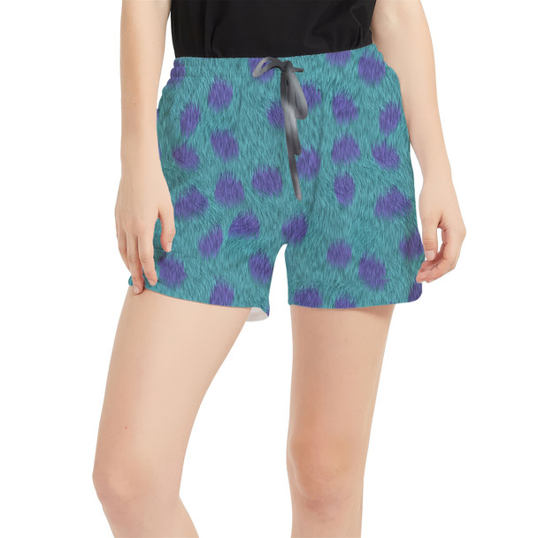 Women's Run Shorts with Pockets - Sully Fur Monsters Inc Inspired