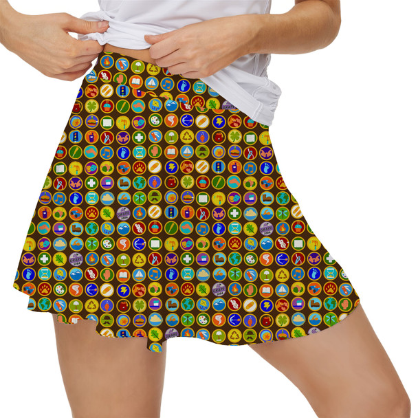 Women's Skort - Wilderness Explorer Badges Up Inspired