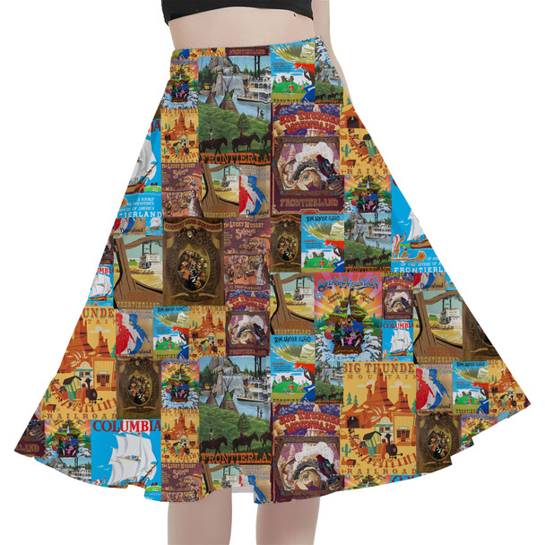 A-Line Pocket Skirt - Frontierland Vintage Attraction Posters