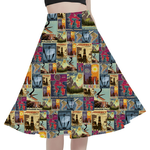 A-Line Pocket Skirt - Pixar Up Travel Posters