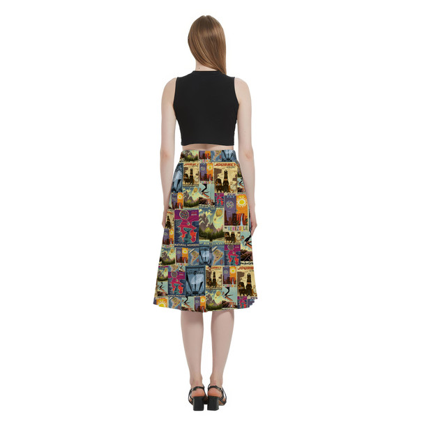 A-Line Pocket Skirt - Pixar Up Travel Posters