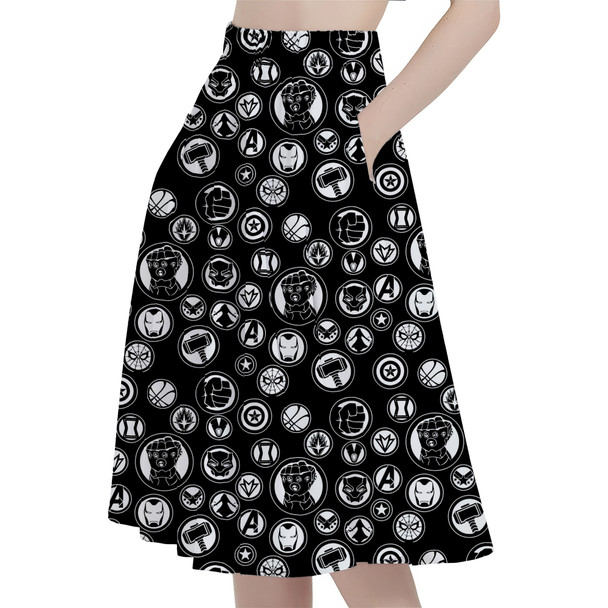 A-Line Pocket Skirt - Infinity War Superhero Inspired