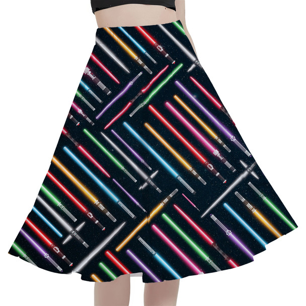 A-Line Pocket Skirt - Lightsabers Star Wars Inspired