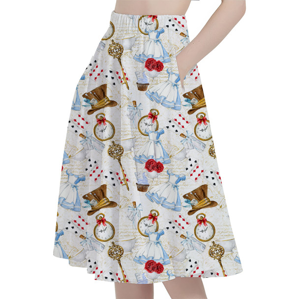A-Line Pocket Skirt - Wonderland Icons