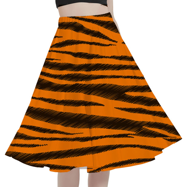 A-Line Pocket Skirt - Tigger Stripes Winnie The Pooh Inspired