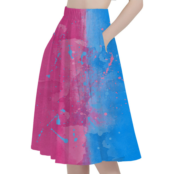 A-Line Pocket Skirt - Pink or Blue Sleeping Beauty Inspired
