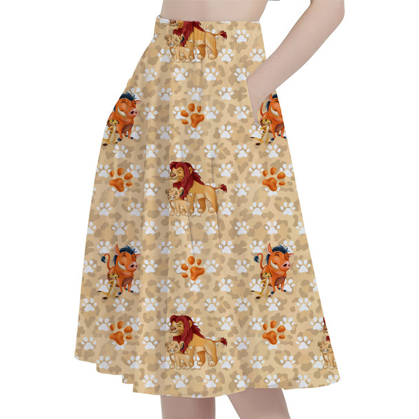 A-Line Pocket Skirt - Hakuna Matata Lion King Inspired