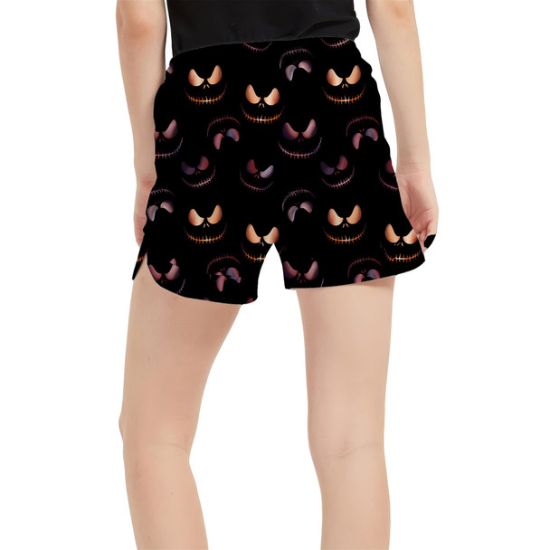 Women's Run Shorts with Pockets - Pumpkin King Halloween Inspired