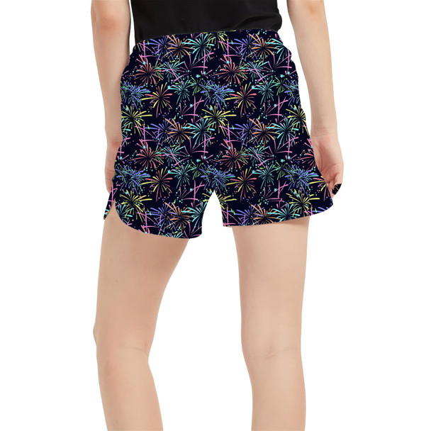 Women's Run Shorts with Pockets - Fireworks